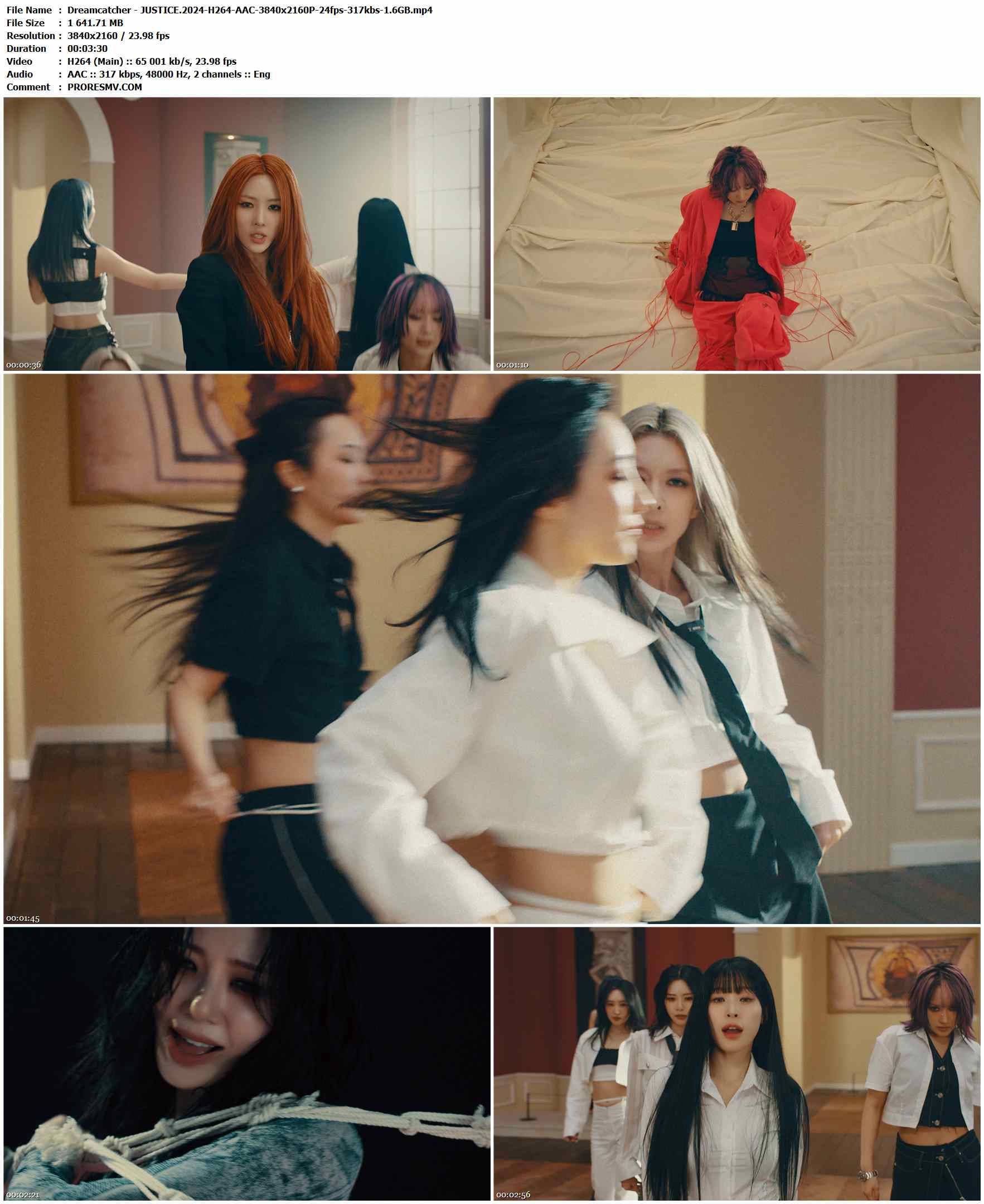 Dreamcatcher - JUSTICE.2024-H264-AAC-3840x2160P-24fps-317kbs-1.6GB官方MV_高清MV